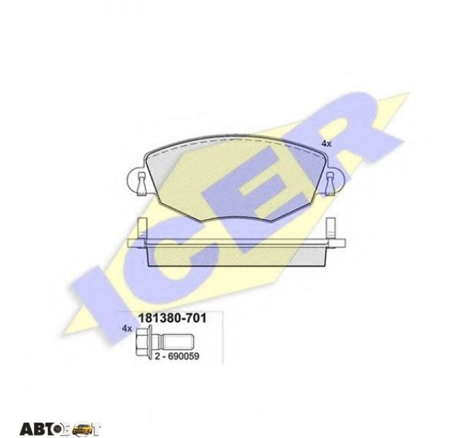 Тормозные колодки ICER 181380701, цена: 1 690 грн.