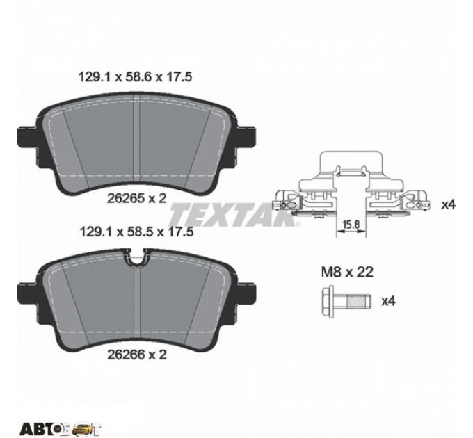 Тормозные колодки Textar 2626503, цена: 3 184 грн.