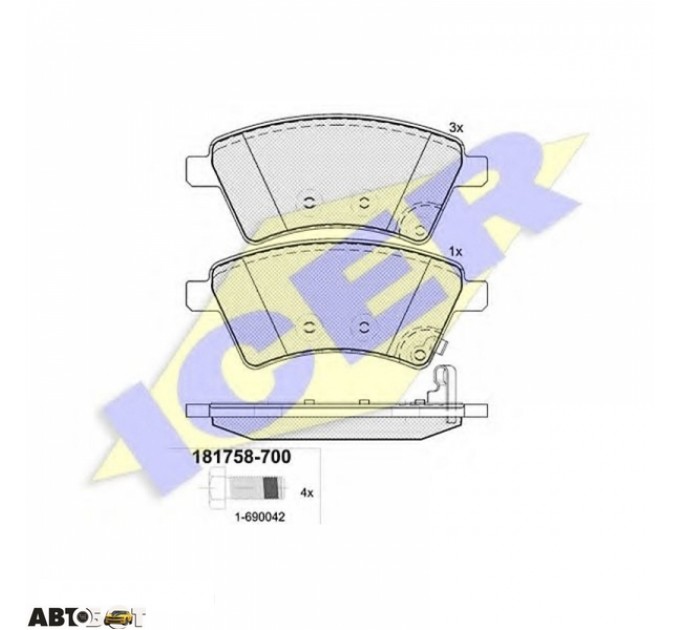 Тормозные колодки ICER 181758700, цена: 1 315 грн.