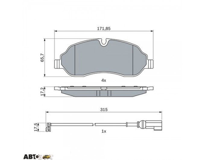 Тормозные колодки Bosch 0 986 424 982, цена: 4 120 грн.