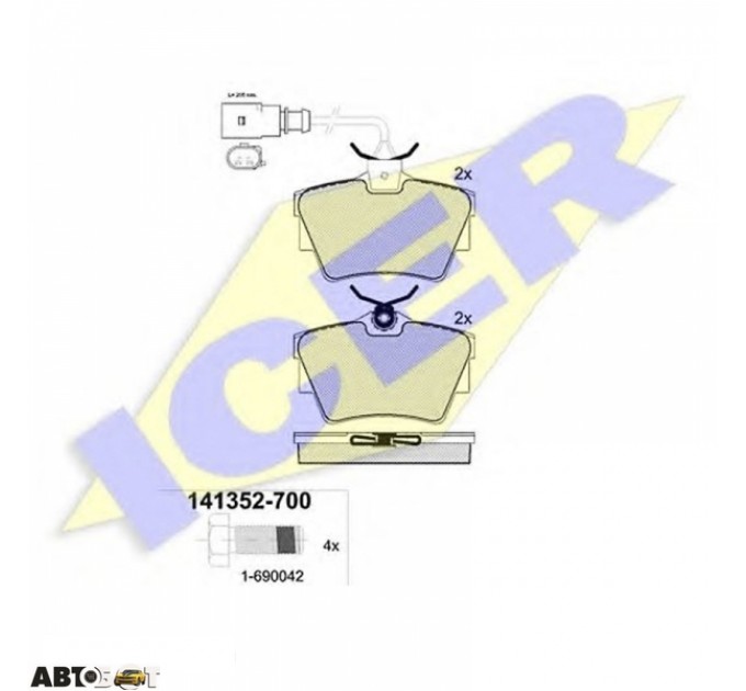 Тормозные колодки ICER 141352700, цена: 988 грн.