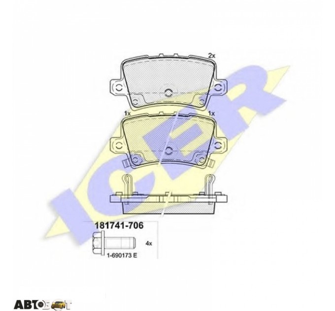 Тормозные колодки ICER 181741706, цена: 1 189 грн.