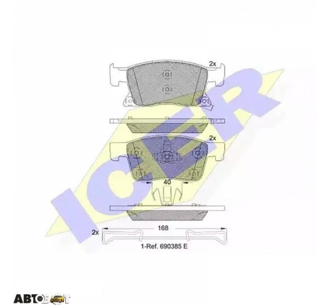 Тормозные колодки ICER 182245, цена: 1 732 грн.