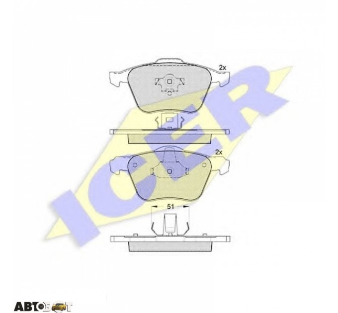 Тормозные колодки ICER 181551, цена: 1 508 грн.