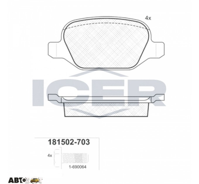 Тормозные колодки ICER 181502-703, цена: 1 068 грн.