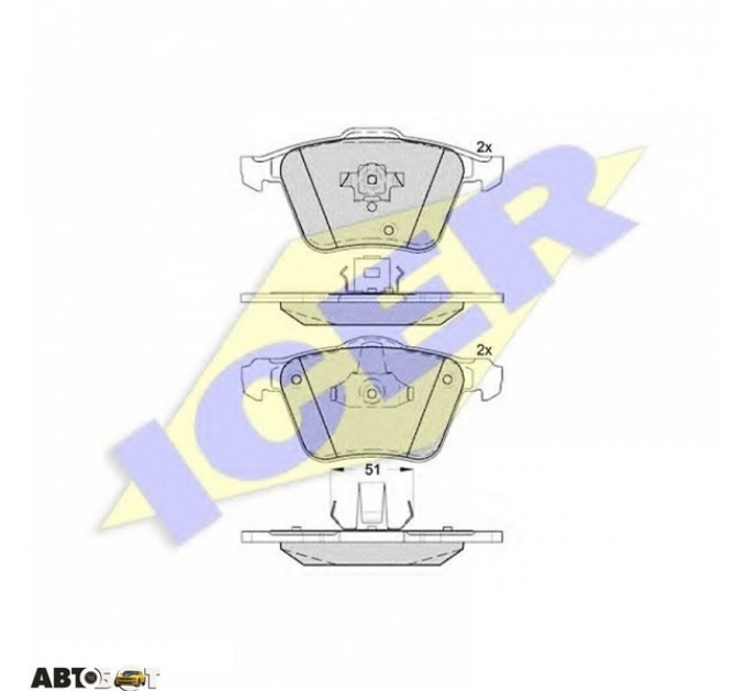 Гальмівні колодки ICER 181655, ціна: 2 201 грн.