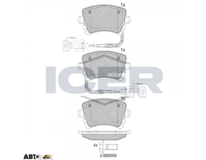 Тормозные колодки ICER 181674, цена: 3 088 грн.