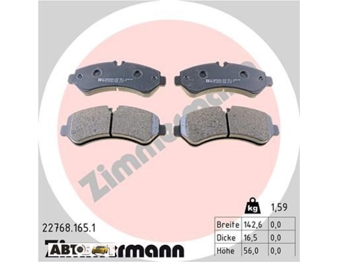 Гальмівні колодки ZIMMERMANN 22768.165.1, ціна: 4 893 грн.