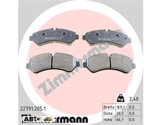 Тормозные колодки ZIMMERMANN 22791.205.1, цена: 4 764 грн.