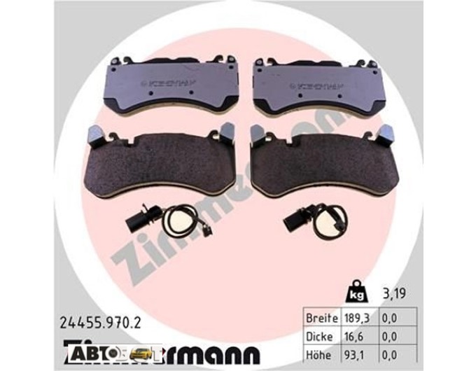 Тормозные колодки ZIMMERMANN 24455.970.2, цена: 13 289 грн.