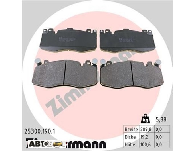 Тормозные колодки ZIMMERMANN 25300.190.1, цена: 12 283 грн.