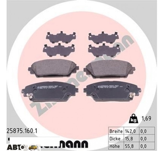 Тормозные колодки ZIMMERMANN 25875.160.1, цена: 2 423 грн.