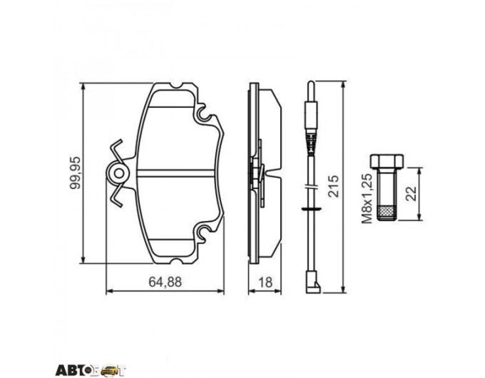 Тормозные колодки Bosch 0986494522, цена: 1 772 грн.