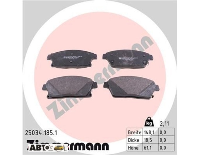 Тормозные колодки ZIMMERMANN 25034.185.1, цена: 5 224 грн.
