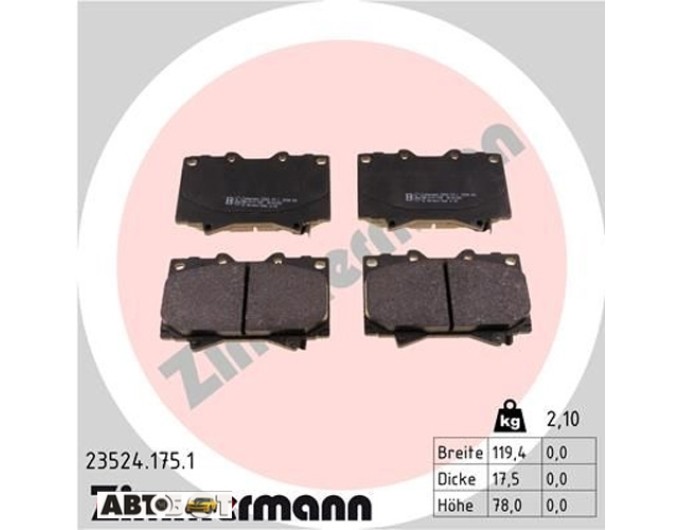 Тормозные колодки ZIMMERMANN 23524.175.1, цена: 3 660 грн.