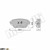 Тормозные колодки METELLI 22-1195-0