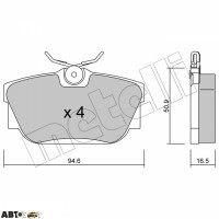 Гальмівні колодки METELLI 22-0346-0