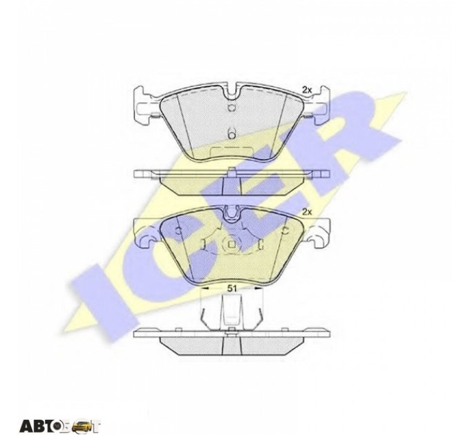 Гальмівні колодки ICER 182002, ціна: 1 551 грн.