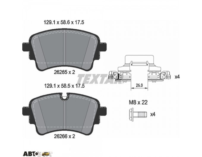 Тормозные колодки Textar 2626501, цена: 6 106 грн.