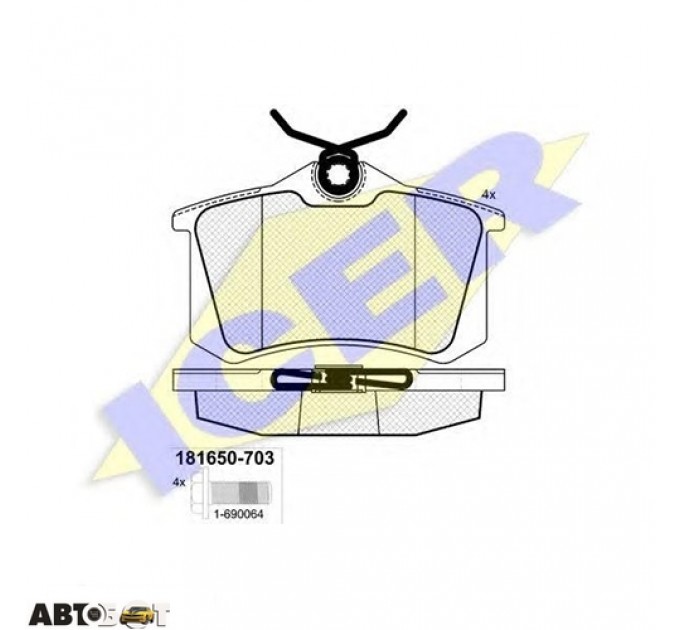 Тормозные колодки ICER 181650703, цена: 878 грн.