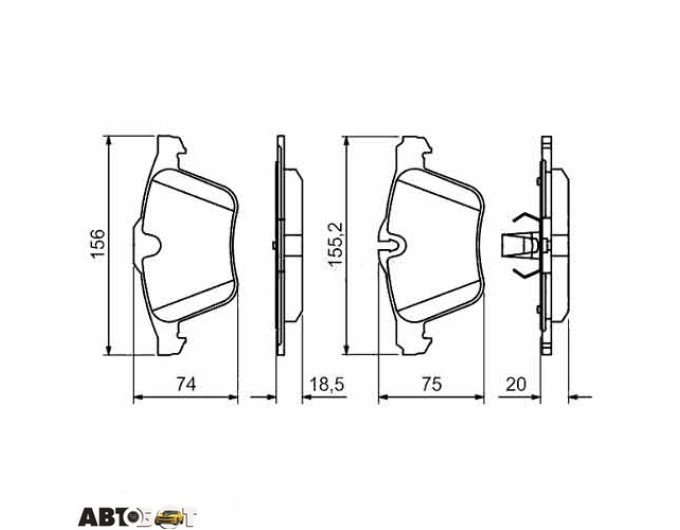 Гальмівні колодки Bosch 0 986 494 481, ціна: 3 067 грн.