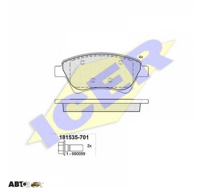 Тормозные колодки ICER 181535701, цена: 1 079 грн.