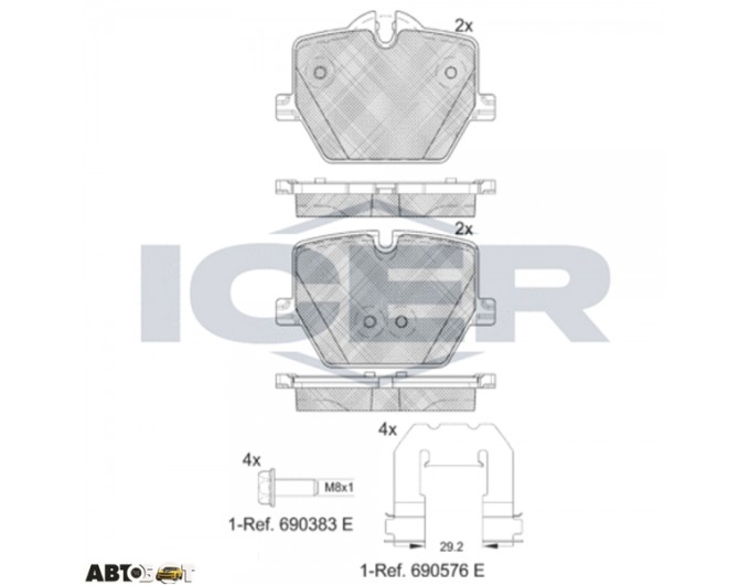 Гальмівні колодки ICER 182386, ціна: 3 629 грн.