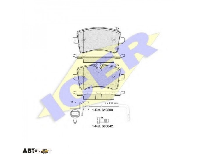 Тормозные колодки ICER 181986203, цена: 4 051 грн.