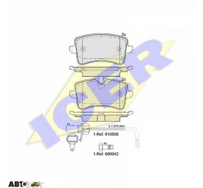 Гальмівні колодки ICER 181986203, ціна: 2 206 грн.