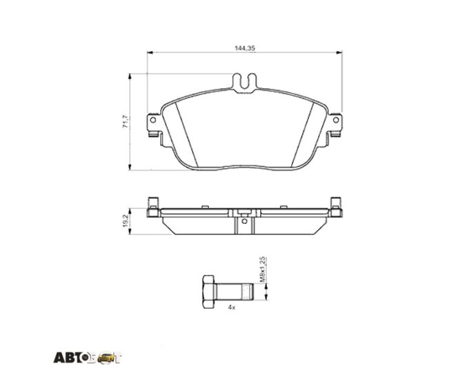 Гальмівні колодки Bosch 0 986 494 662, ціна: 3 663 грн.