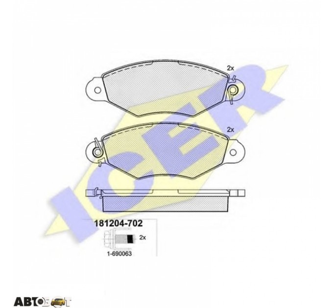 Тормозные колодки ICER 181204702, цена: 949 грн.