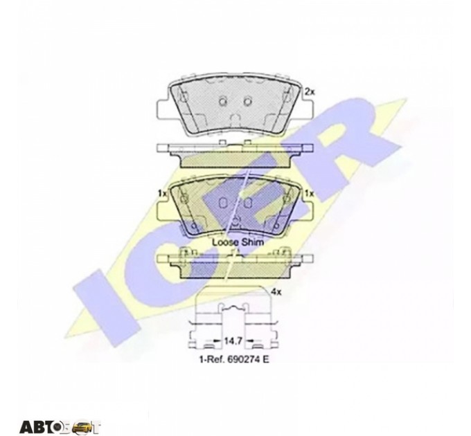 Тормозные колодки ICER 182036, цена: 1 126 грн.