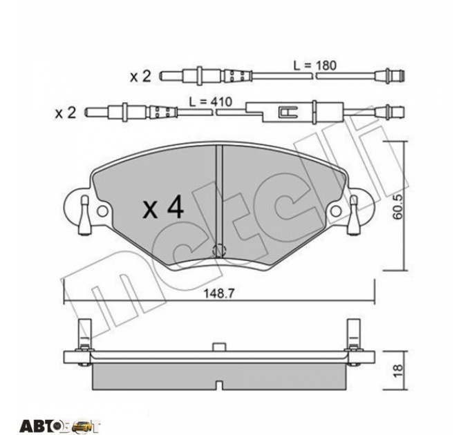 Тормозные колодки METELLI 22-0331-0, цена: 1 539 грн.