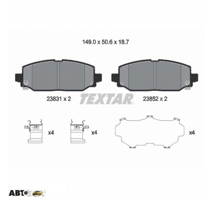 Тормозные колодки Textar 2383101, цена: 3 144 грн.