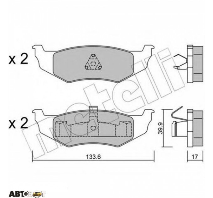 Тормозные колодки METELLI 22-0522-0, цена: 966 грн.