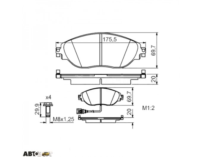 Тормозные колодки Bosch 0 986 494 704, цена: 4 274 грн.