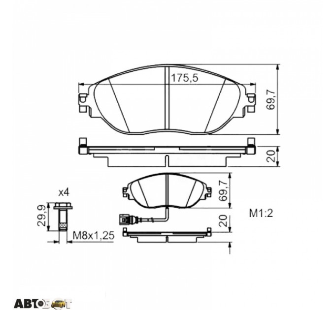 Тормозные колодки Bosch 0 986 494 704, цена: 2 327 грн.