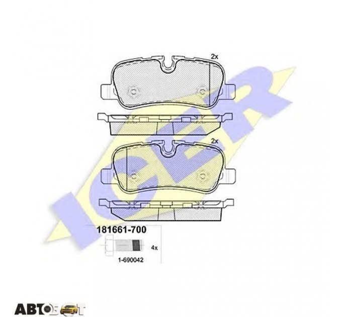 Тормозные колодки ICER 181661700, цена: 1 188 грн.