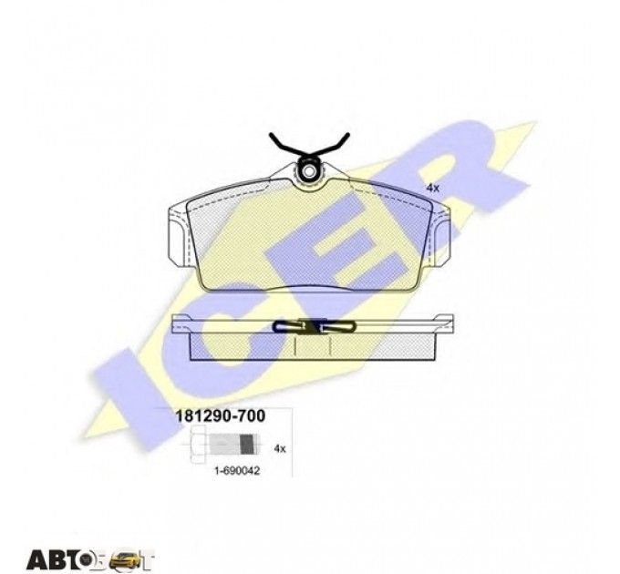 Тормозные колодки ICER 181290700, цена: 1 058 грн.