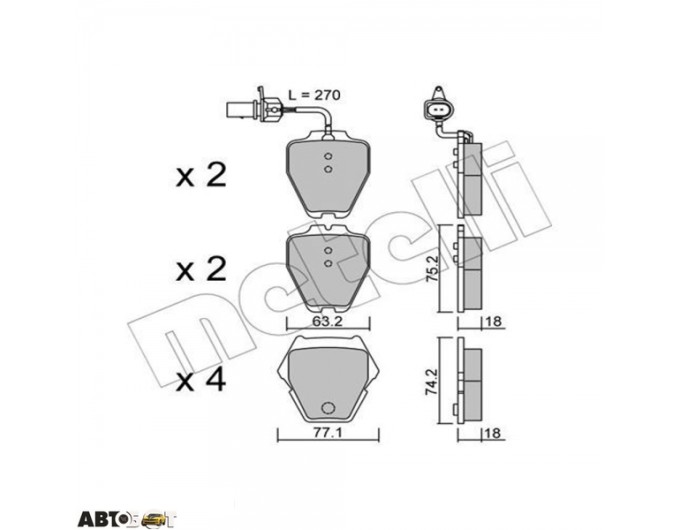 Тормозные колодки METELLI 22-0774-1, цена: 3 093 грн.
