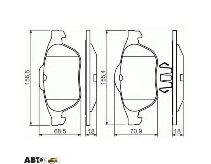 Тормозные колодки Bosch 0986424616, цена: 2 725 грн.