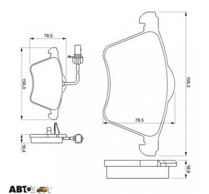 Гальмівні колодки Bosch 0986424780, ціна: 1 819 грн.