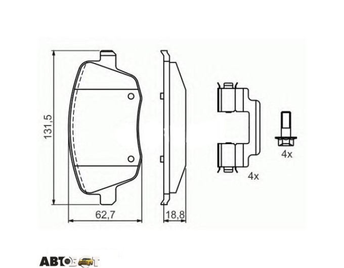 Тормозные колодки Bosch 0986424829, цена: 2 653 грн.