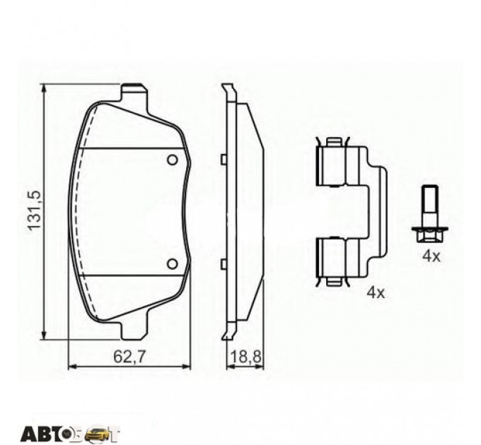 Тормозные колодки Bosch 0986424829, цена: 1 444 грн.