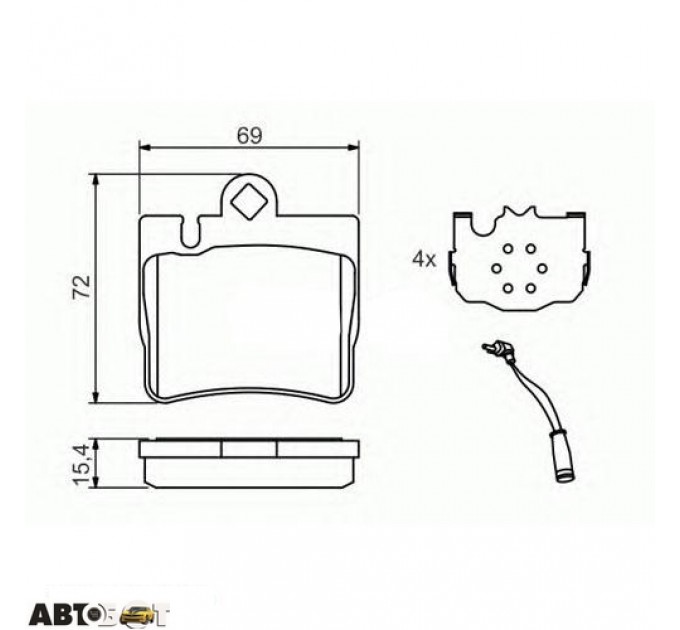 Тормозные колодки Bosch 0986424830, цена: 1 536 грн.