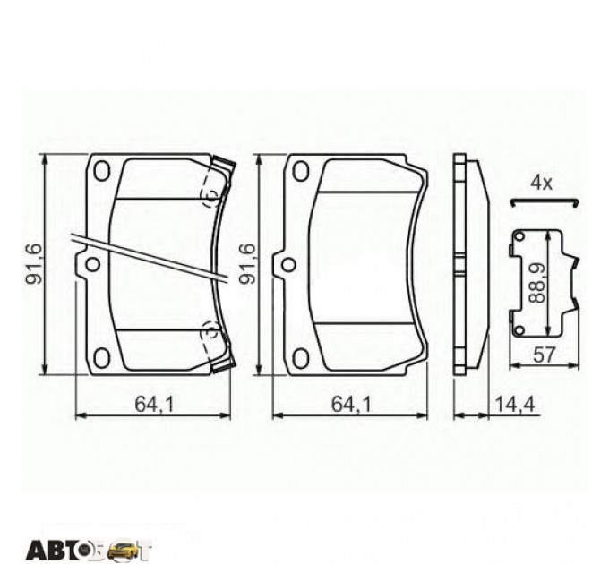 Гальмівні колодки Bosch 0986461141, ціна: 945 грн.