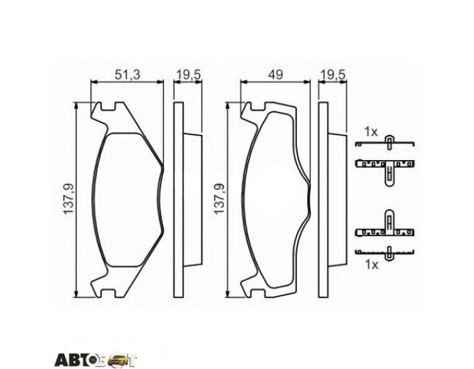 Тормозные колодки Bosch 0986468873, цена: 1 348 грн.