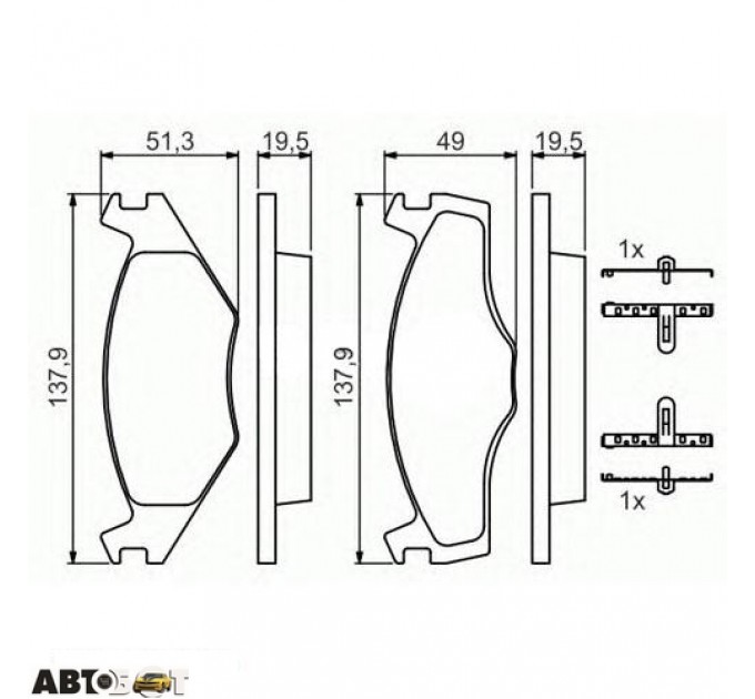 Тормозные колодки Bosch 0986468873, цена: 734 грн.