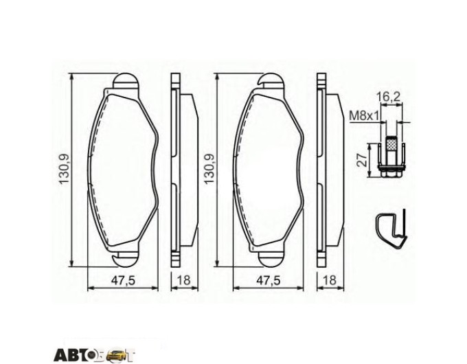 Тормозные колодки Bosch 0986494039, цена: 2 114 грн.