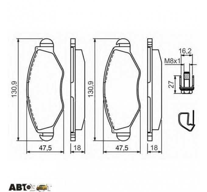 Тормозные колодки Bosch 0986494039, цена: 1 151 грн.